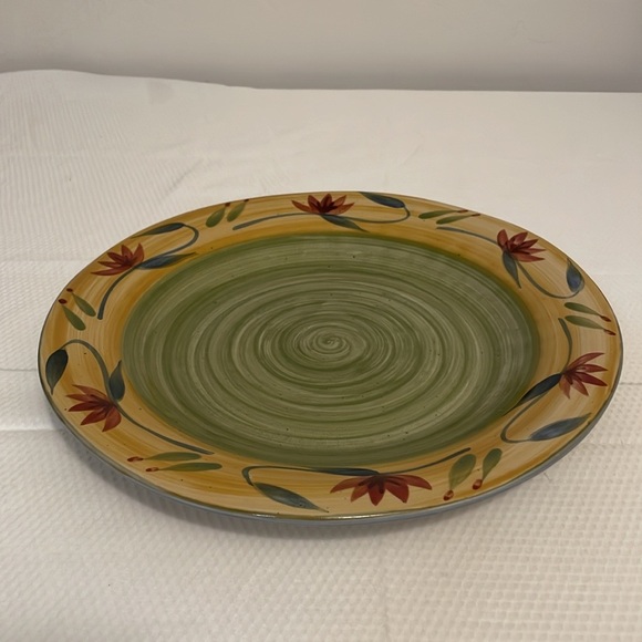 COPY - Pier 1 Elizabeth  Hand Painted  Ceramic 14” Deep Dish Serving Platter - Picture 6 of 8